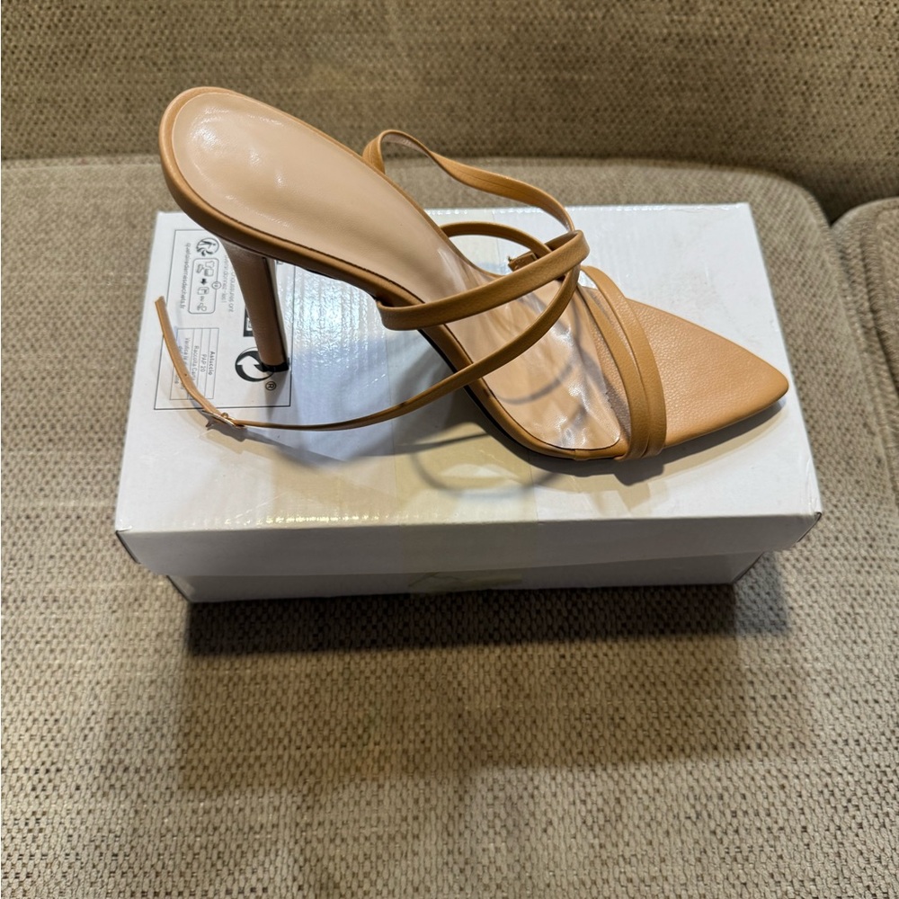SHEIN Tan Strappy Heels